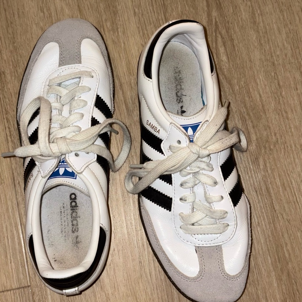 Adidas Samba White Black Brown Sneakers Mens 5.5 womens 7 - Picture 4 of 6